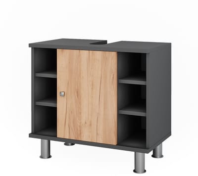 Vicco Fynn Wastafelonderkast – 60 x 54 cm met 6 legplanken Eik goud/antraciet