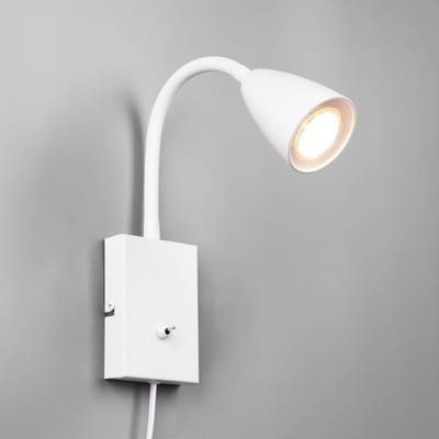 Trio Lighting Wandlamp Wanda met stekker, mat wit