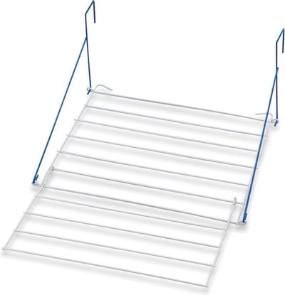 Droogrek SASHA - 6M - Wit / Blauw - Hangrek - 59 x 75 x 30 cm Droogruimte - Wit - Uitklapbaar wasrek deur - Wasrek balkon - Droogrek deur - Droogrek balkon - Hangdroogrek - wasrek hangend - - Wassen - Drogen