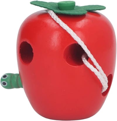 Educatieve kralenspeelgoed voor kinderen, bevorder hand-oog coördinatie en fijne motoriek met worm- en appelontwerp, stimuleert creatief denken en is een perfect cadeau