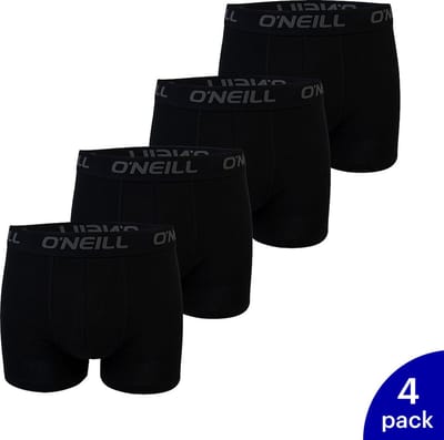 O'Neill - 4-Pack - Effen Boxershorts - Zachte Logoband - Heren - zwart - L - 901002
