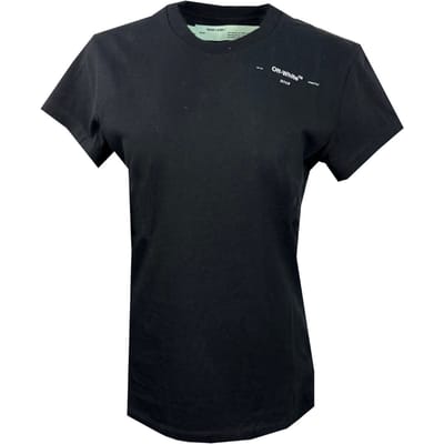Gebroken wit dameslogo zwart T-shirt