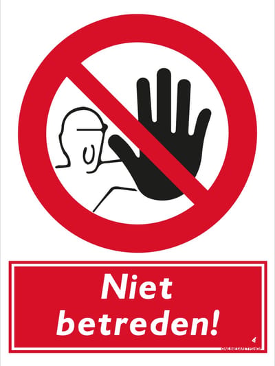 Niet betreden bord - Aluminium - 30 x 40 cm - Weerbestendig