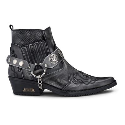 Grijze slangenhuid Winklepicker cowboy lederen enkellaarzen voor heren