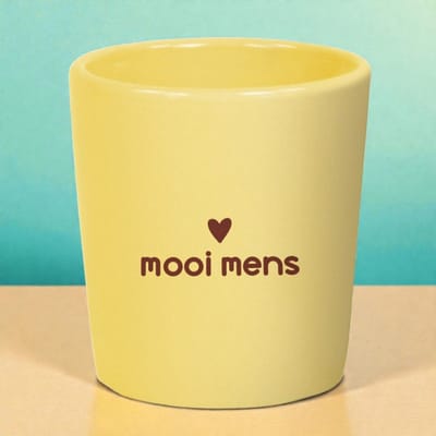 Espresso Kopje Mooi Mens – Porseleinen Espresso Mok 75 ml – Klein Koffiekopje met Tekst – Cadeau voor Vriendin, Collega of Lief Persoon