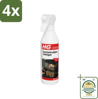 HG Kachelruitjes Reiniger 500 ml - Voordeelverpakking - 4 stuks - Haard reiniging - Vuil verwijderen