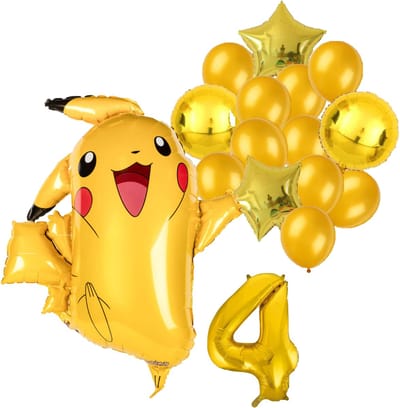 Pokemon ballon set - 62x78cm - Folie Ballon - Pokemon - Pikachu - Themafeest - 4 jaar - Verjaardag - Ballonnen - Versiering - Helium ballon