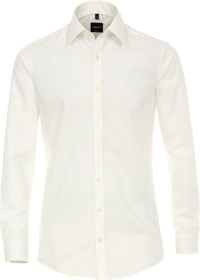 VENTI body fit overhemd - mouwlengte 72 cm - beige - Strijkvriendelijk - Boordmaat: 38