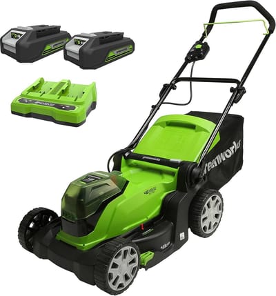Accu Grasmaaier - Snoerloos Maaiwerk - Gazon Onderhoud - Dubbele Accu Poort - 41cm Maaibreedte - Groen Zwart