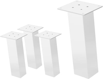 Set van 4 tafelpoten schuin H30 cm wit glanzend gemaakt van staal hoekprofiel 8x8 cm I-vorm 96° helling ML design