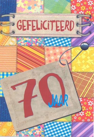 Wenskaart Gefeliciteerd 70 Jaar - D4398/180 - Luxe verjaardagskaart - 12x17cm - Gevouwen Wenskaart inclusief envelop - Leeftijdskaart