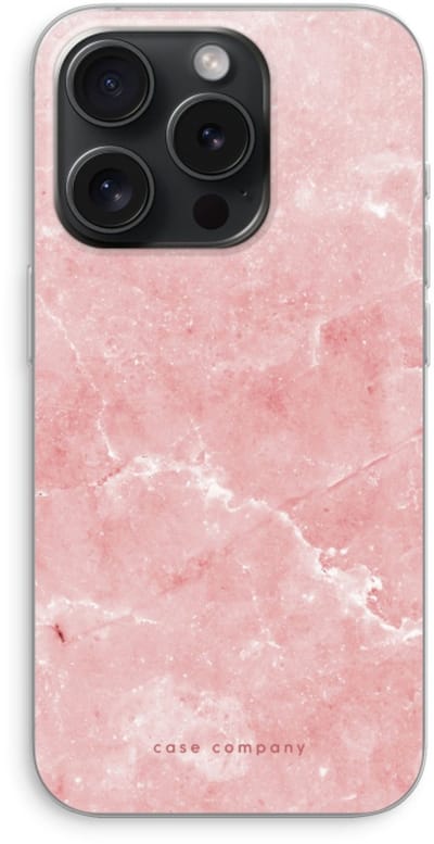Case Company® - Hoesje geschikt voor iPhone 15 Pro hoesje - Roze marmer - Soft Cover Telefoonhoesje - Bescherming aan alle Kanten en Schermrand