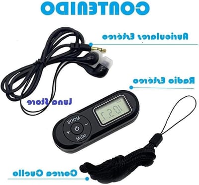 Digitale Zakradio - Mini Radio FM - Muziek Luisteren - 20 Zendergeheugen - 80 x 28 x 20 mm - Zwart