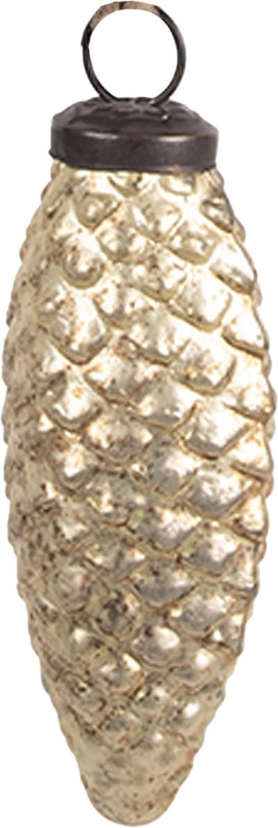Clayre & Eef Kerstbal Overig 5x4x10 cm Goudkleurig Glas Kerstballen