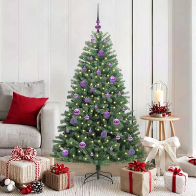 vidaXL - Kunstmatige - Hinged - Kerstboom - Groen - 150 - cm - PVC - en - Metalen