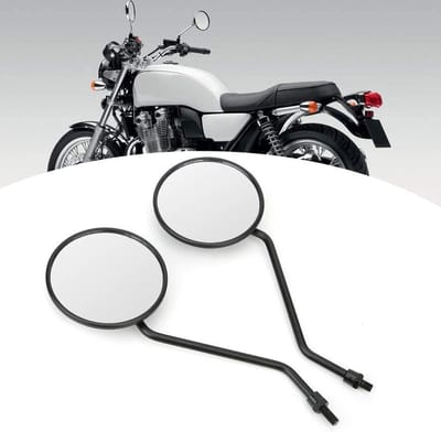 Zijspiegels rond universeel motorfiets spiegel set 2-delig (10 mm) met bevestiging .