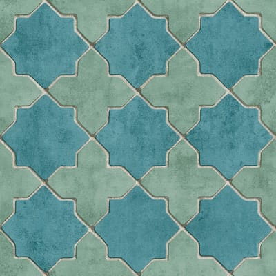 Grafisch behang Profhome 374214-GU vliesbehang licht gestructureerd met grafisch patroon mat blauw groen beige 5,33 m2