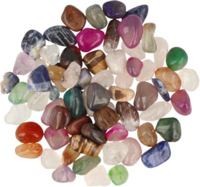 Agaat mix 100 gr. trommelstenen (bijgekleurd) (mt2)