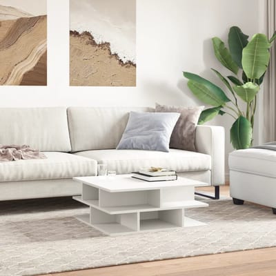 vidaXL - Salontafel - 70x70x29 - cm - bewerkt - hout - wit