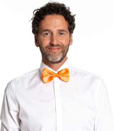 Partychimp Vlinderstrik Neon Oranje Carnavalskleding Heren Strik WK Voetbal Oranje Kleding Carnaval Accessoires - Neon Oranje - polyester