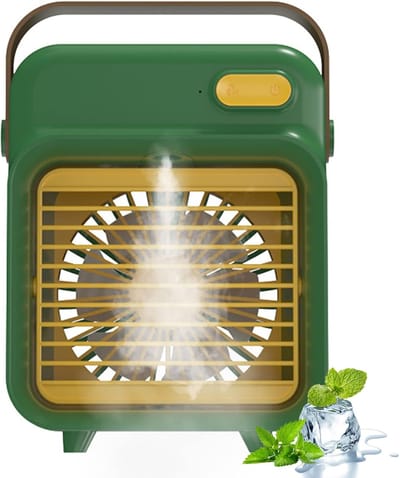 Draagbare Airco, Luchtkoeler, Mini USB Airco, Koelende Ventilator Met Nevel Voor Huis & Kantoor, Groen