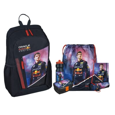 Red Bull schoolset; rugzak, gymtas, lunchset, schrift en etui