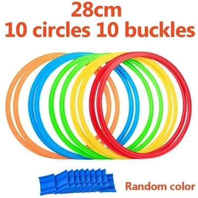 10 Pièces Anneaux de Saut en Maille Colorés Connectables 10 Connecteurs Parc de Loisirs et d'Entraînement Physique pour Enfants Jouet Sportif Garçons Filles multi