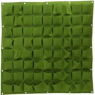 Sac de plantation de jardin suspendu à 72 poches, verdissement vertical mural pour plantes d'extérieur vertes vert