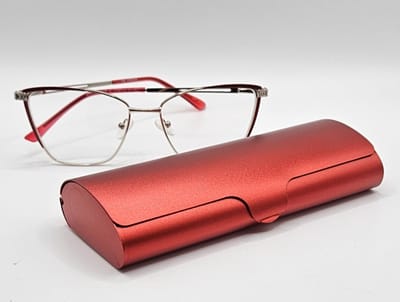Aluminium brillenkoker, harde slijtvaste praktische brillendoos van hoge kwaliteit / koraal-rode metalen koker / brillenetui rood / geweldig cadeau / boîte / Aland optiek / hard case / harde hoes van metaal
