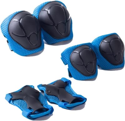 Beschermingsset Kinderen - Valbescherming Set - Buitensporten Ondersteuning - Verstelbare Banden - 6 Delig - Blauw