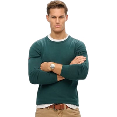 Superdry - Essentials lichtgewicht gebreid sweatshirt met ronde hals - Heren - Sweaters