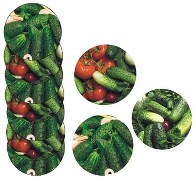 ALTOM Serie - Conservenpotdeksels - 10 Stuks - Motief Komkommer - 4-Pins - Diameter 66mm