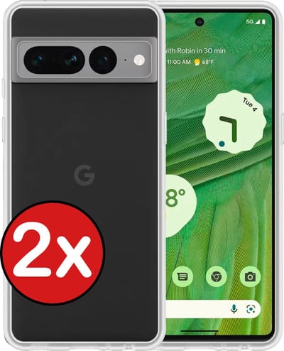 Hoesje - 2 Stuks - Geschikt voor Google Pixel 7 Pro - Sterk & Shockproof - Telefoonhoes - Back Cover - Case Siliconen - Telefoon Hoes - Transparant