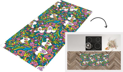 Keukenloper - Loper keuken - Meisje - Liefde - Patronen - Love - 120x50 cm - Keukenloper vinyl