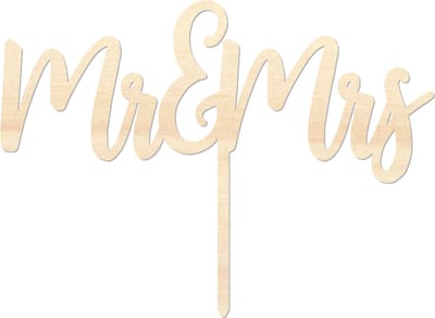 Houten caketopper / taarttopper - Mr & Mrs Lang - Taart / Cake topper op bestelling gemaakt
