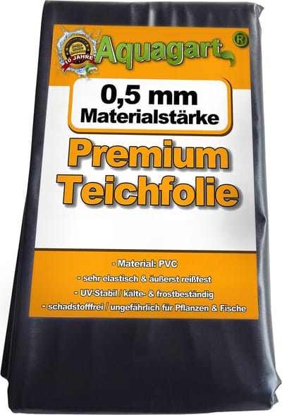 PVC vijverfolie 2m x 4m 0,5mm zwart voor tuinvijvers