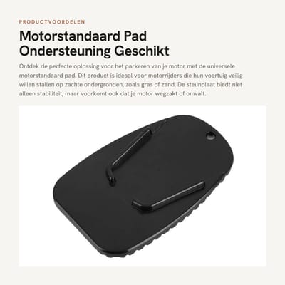 Dailygoods- Motorstandaard Universeel - Motorstandaard Achterwiel - Steunplaat - Verrijdbaar - Antislip - Geschikt voor Zachte Ondergrond - Motorsteun