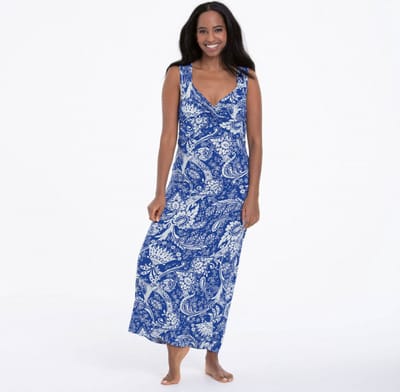Anita Paisley Blossom Oliva Jurk Blauw S