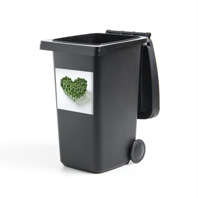 Container sticker Broccoli - Broccoli in de vorm van een hartje - 40x40 cm - kliko sticker - weerbestendige containersticker