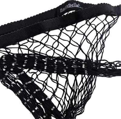 BamBella ® - Panty -Onesize - gaas maillot dunne pantys Dames - Onesize - sexy Erotische lingerie van kant zwart met steentjes