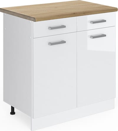 Vicco R-Line Keukenonderkast – 80 cm WB Eik Wit Hoogglans