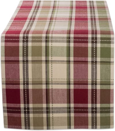 Herfst & Thanksgiving Eettafeldecor Herbruikbare katoenen stof, Tafelloper, 13 x 72 inch, rustieke Homespun Plaid