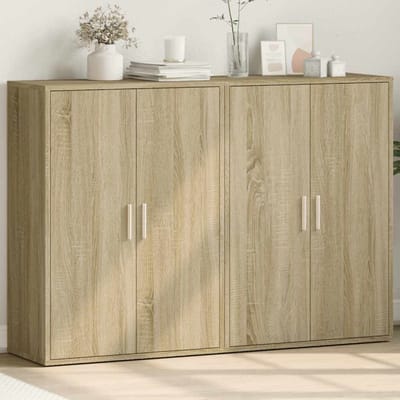 vidaXL - Dressoirs - 2 - st - 60x31x84 - cm - bewerkt - hout - sonoma - eikenkleurig
