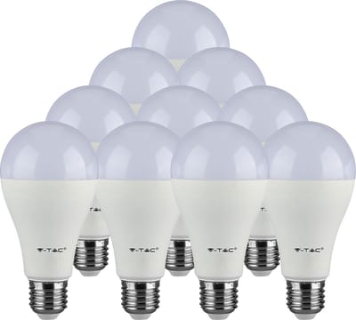 V-TAC VT-215 LED Lamp - SMD - Samsung - E27 Houder - IP20 - 15W - Warm Wit - 3000K - 66,5 x 134mm - Set van 10