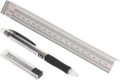 Houtbewerkingsliniaal - Meetinstrument Markering - Precisie Markeren - CNC Bewerkt - 180 mm - Zilver