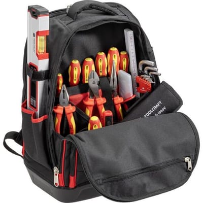 TOOLCRAFT TO-10672410 Gereedschapsrugzak (met inhoud) VDE (b x h x d) 35 x 45 x 23 cm
