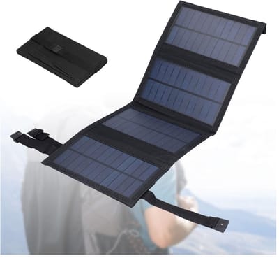 Dailygoody - draagbaar zonnepaneel - opvouwbaar - USB zonnepaneeloplader - IP65 waterdicht - voor telefoon en laptop - compact formaat - 20W vermogen
