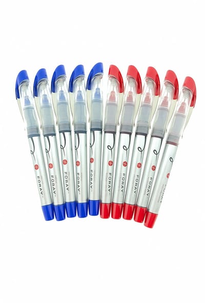 Foray - Fijne Punt Pennen Blauw en Rood - Set van 2 - Comfort Grip