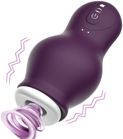Oneay Masturbatiecup voor Mannen, Automatische Drakenzuigcup met 7 Vibratiestanden, Glans Vibrerende Zuigmassager, Penistrainingsapparaat, Seksspeeltjes voor Volwassenen,Paars