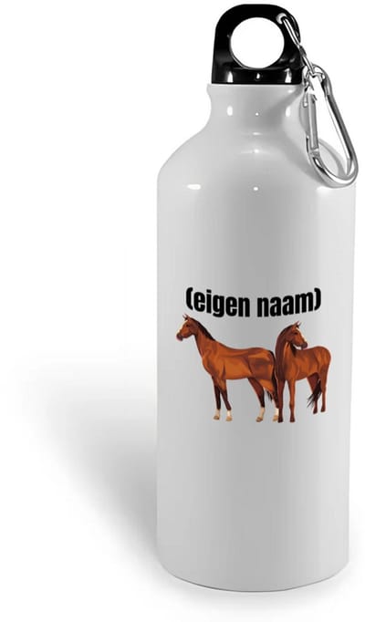 Hacebo® - paarden waterfles - Paarden - paardenliefhebebrs - met eigen naam - Paarden spullen - Gepersonaliseerd - water fles - 400ML